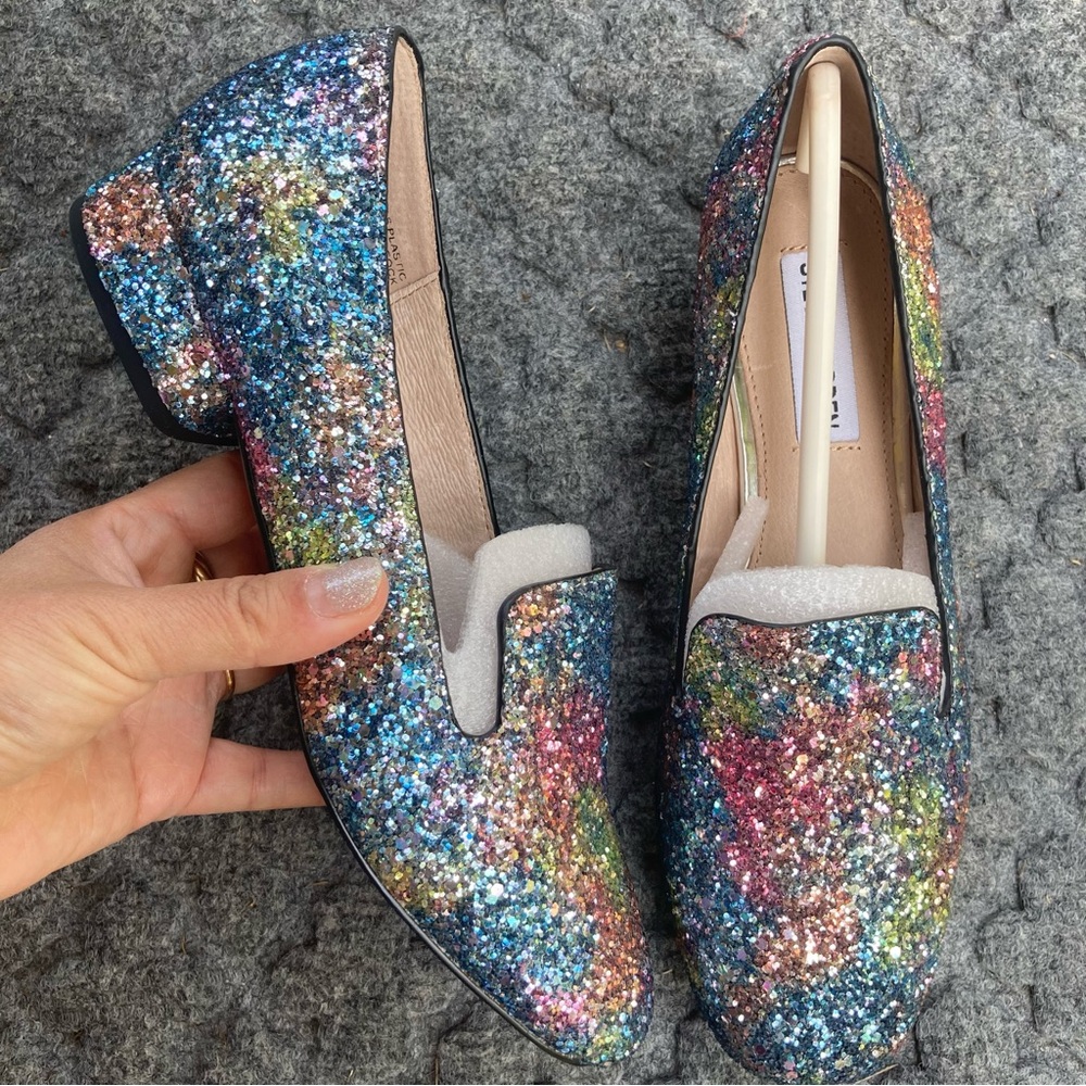 Steve Madden Jean-G glitter multi loafer shoes NWT